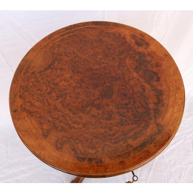 Victorian Style Round Sewing Table For Sale - Image 6 of 10