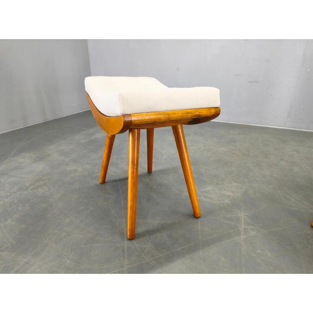 Wood Mid-Century Maple Wood Stools, Former Czechoslovakia, 1960s, Set of 2 For Sale - Image 7 of 16