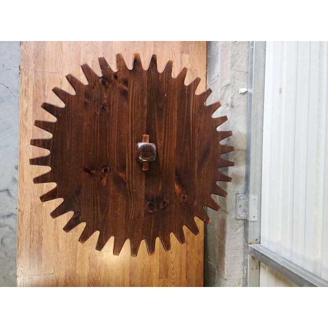 American Vintage Ethan Old Tavern Solid Pine Gear Coffee Table For Sale - Image 3 of 9