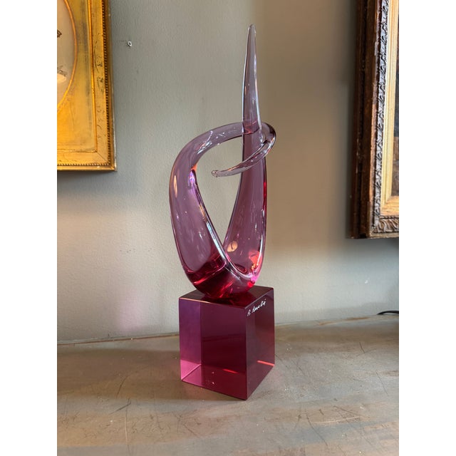 Italian 1980's Italian Murano Sculpture Signed by Renato Anatrà 'Love Knot' For Sale - Image 3 of 9