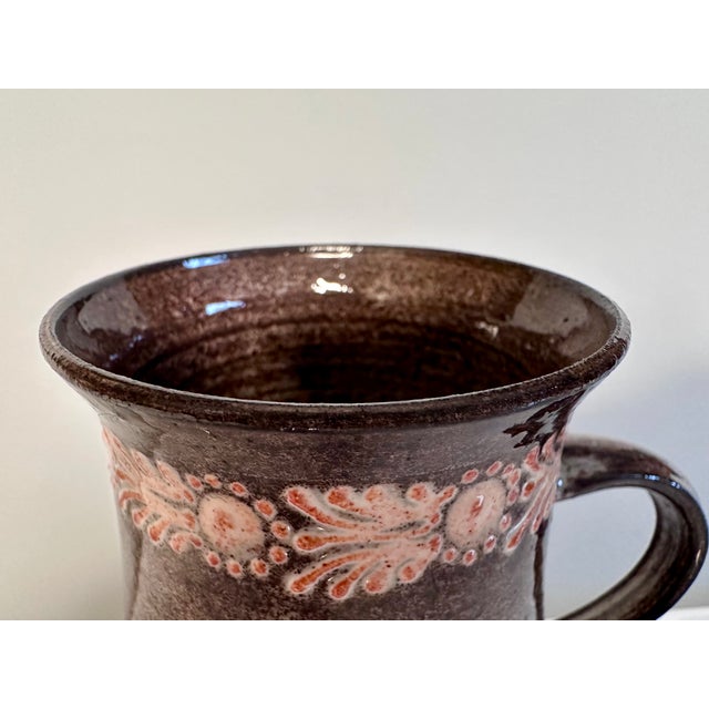 Ceramic Studio Ceramic Art Cup and Bowl with Floral Decor by Elli & Walter Serocka, Germany, 1970s, Set of 2 For Sale - Image 7 of 17