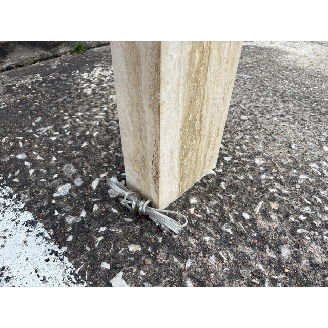 Metal 1970s Italian Modern Travertine and Chrome Lamp by Romeo Rega For Sale - Image 7 of 12
