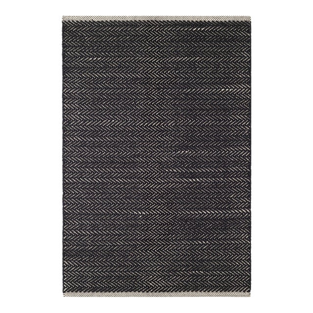 Dash & Albert by Annie Selke Herringbone Black Woven Cotton Rug, 2' x 3
