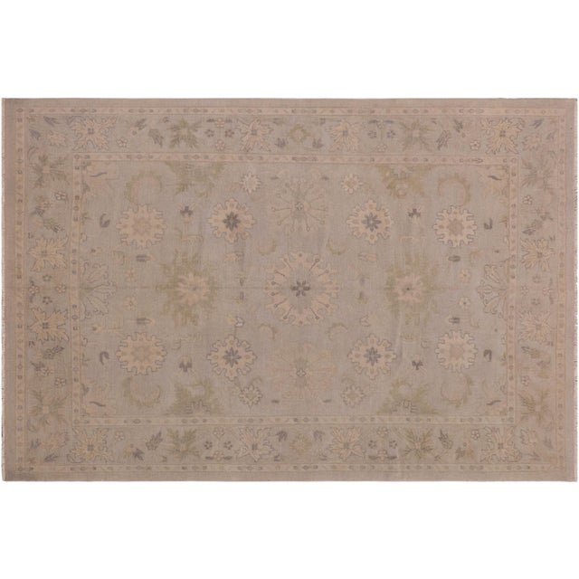 1990s Boho Chic Gray/Lt. Blue Wool Rug -8'11 X 12'2 For Sale - Image 10 of 10