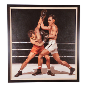 Painting of Boxers by Frank Follmer, Circa 1930s