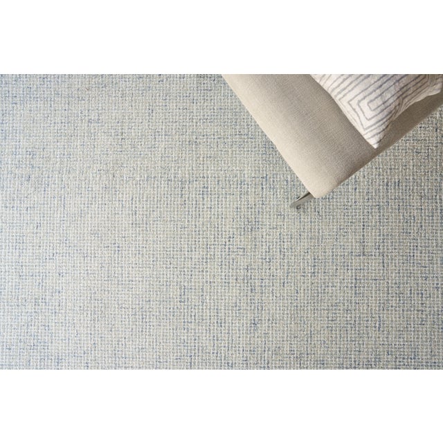 Exquisite Rugs George Tufted New Zealand Wool & Cotton Light Blue/Ivory Rug-6'X9' For Sale In Los Angeles - Image 6 of 7