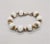 Mid-Century Modern Vintage 1950s Signed Napier Goldtone White Resin Bead Bracelet For Sale - Image 3 of 8