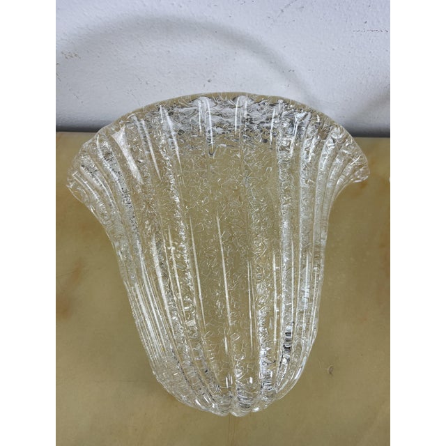 Mid-Century Murano Glass Brass Wall Lamps, 1970s, Set of 2 For Sale - Image 4 of 10