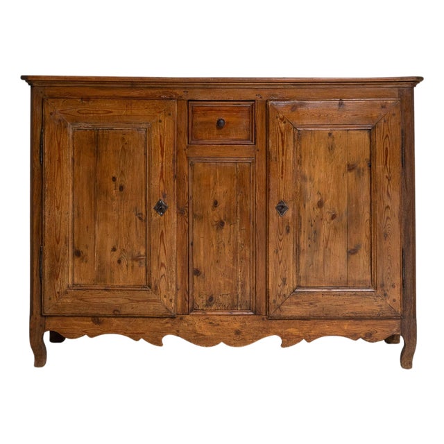 1850s French Provincial Pine Buffet In Original Patina For Sale
