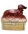 Austrian Majolica dachshund Box Circa 1920. Vienna.