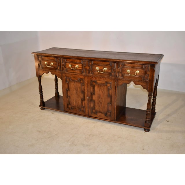 Edwardian Oak Server With Side Shelves, C. 1910 For Sale In Greensboro - Image 6 of 9