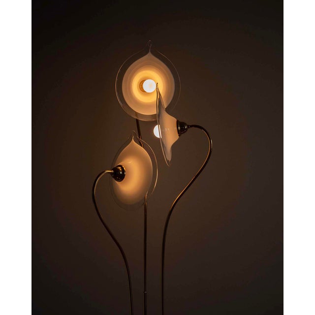 Floral-Shaped Murano Glass Floor Lamp For Sale - Image 4 of 7