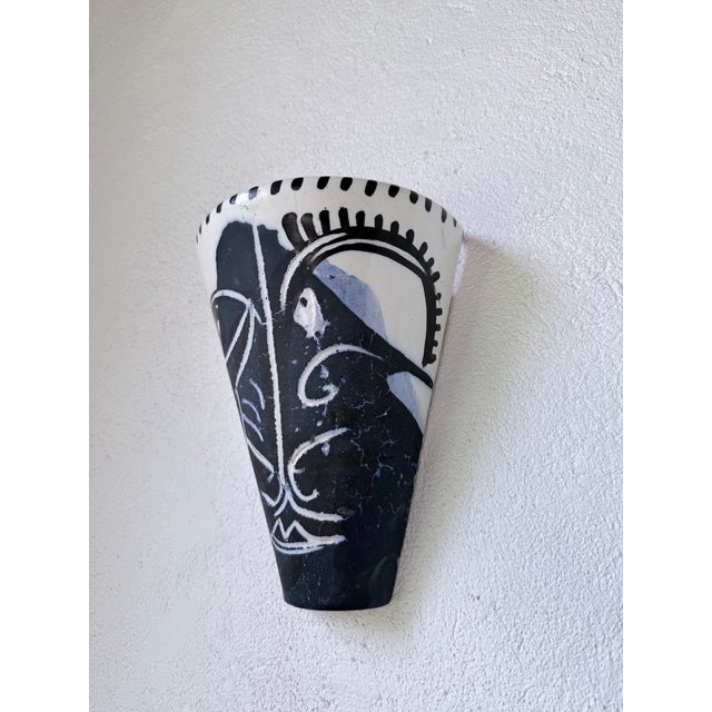 Blue Ceramic Wall Light from Vallauris, 1990s For Sale - Image 8 of 18