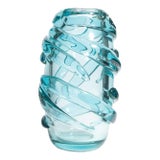 Hand Blown Murano Gomitolo Vase in Aqua Blue Medium For Sale