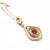 Pink Ruby 14k Gold Pendant Diamond Yellow Chain Necklace For Sale - Image 8 of 8