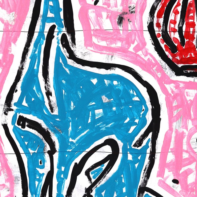 Tall Tail Vessel - Original Pop Street Art Acrylic Painting on Newspaper by Gary John For Sale - Image 4 of 7
