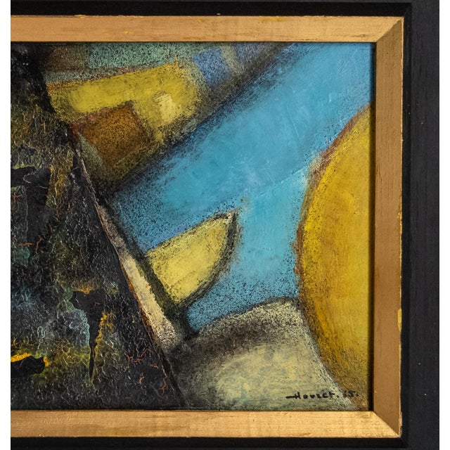 Mid-Century Modern 1960's Mid-Century Modern Geometric Abstract Painting by Pierre Havret, 1965 For Sale - Image 3 of 15