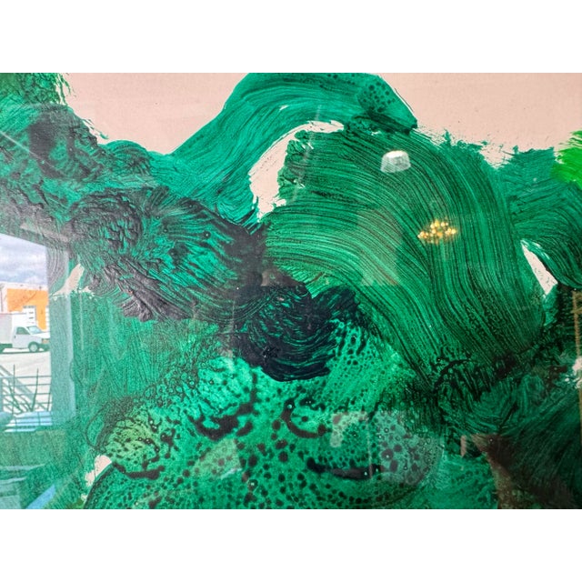 Green Ronald Julius Christensen, American (1923 - 1999) " Edge of a Park" Oil Painting For Sale - Image 8 of 12