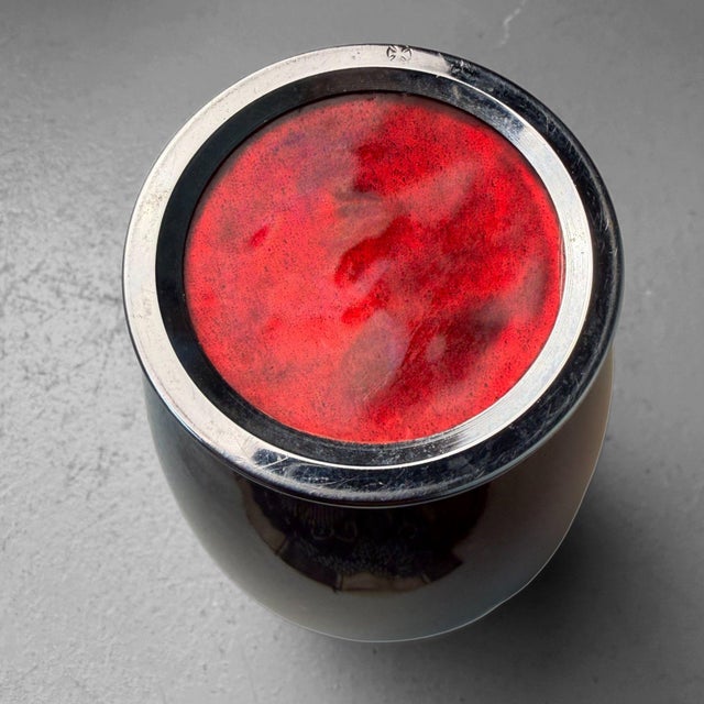 Shippo-Yaki Cloisonné Vase Cranes, Andō Shippōten, 1970s For Sale - Image 14 of 18