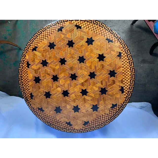 19th Century William IV Style Walnut and Parquetry Centre Table For Sale - Image 4 of 9