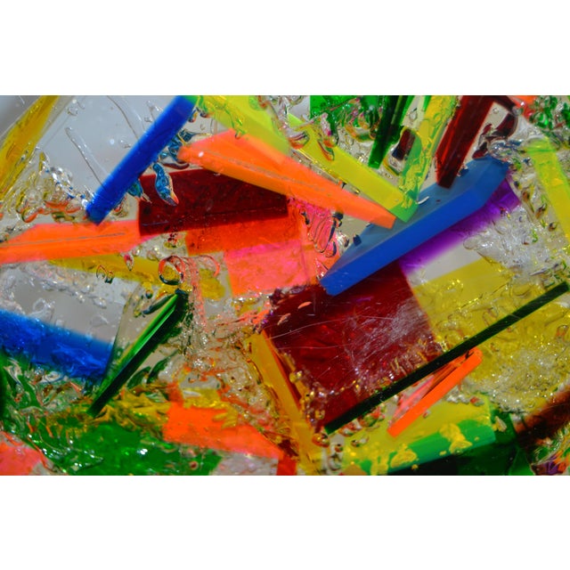 Plastic 1980s Vasarely Style Monumental Geometric Op Art Lucite Sculpture For Sale - Image 7 of 10