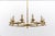 Large Chandelier in Brass attributed to Vereinigte Werkstätten München, Germany, 1950s For Sale - Image 10 of 18