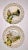 Each filigree bordered ceramic plate in this set of four depict a hand painted scene of various settings of English or...