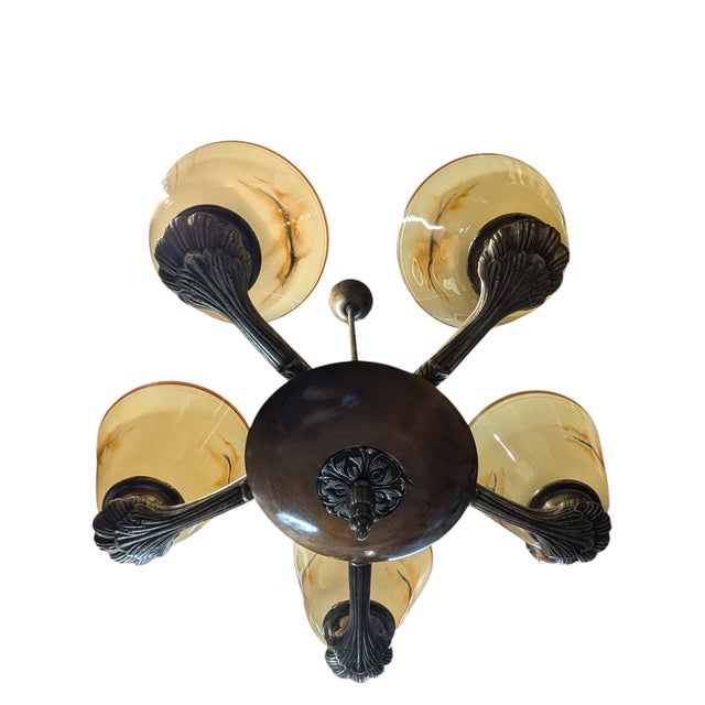 Five-Arm Chandelier by Paavo Tynell, 1930s For Sale - Image 15 of 17