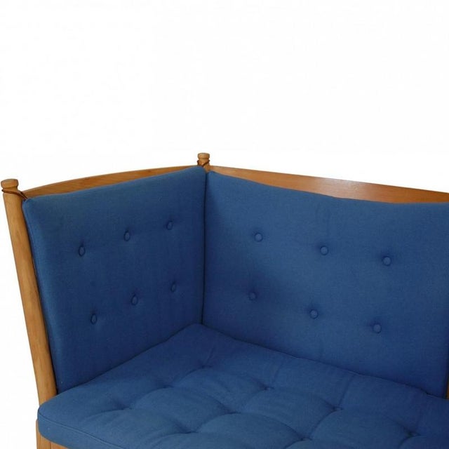 Spoke-Back Sofa in Blue Fabric from Børge Mogensen, 1985 For Sale - Image 3 of 18