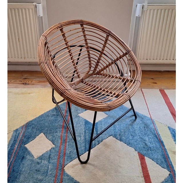 Mid-Century Bamboo and Iron Pod Chairs, 1960s, Set of 2 For Sale - Image 11 of 12