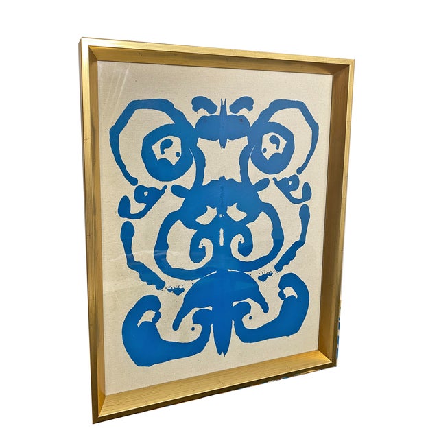 Medium: Acrylic paint on raw canvas Frame size: 21.5" x 17.5" Style: Abstract, Rorschach-inspired, modern minimalist...