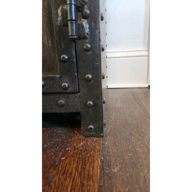 Late 20th Century Industrial Riveted Metal Sideboard Cabinet With Rounded Corners For Sale - Image 18 of 18