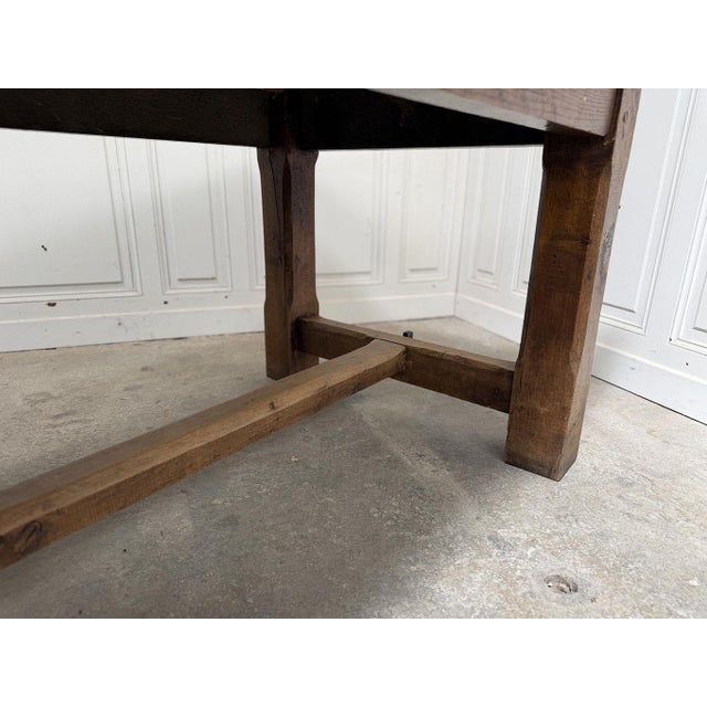 Tan Farmhouse Table in Oak, 1950s For Sale - Image 8 of 12