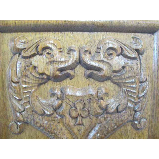 Antique Dolphin Carved Wood Wall Door Panel For Sale - Image 4 of 8