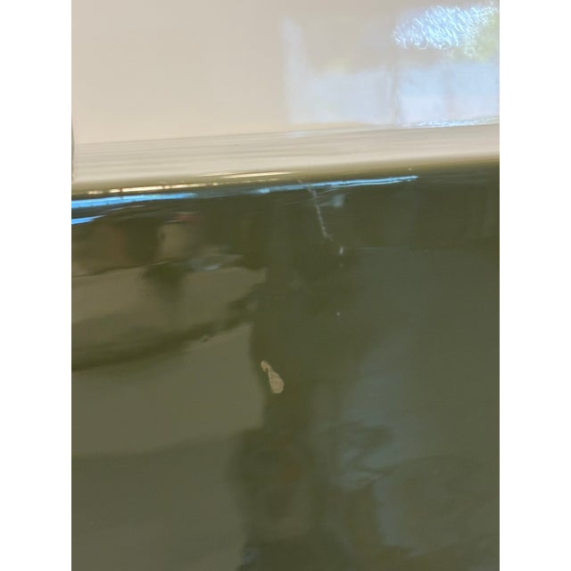 Contemporary Army Green Lacquer Brass Modern Banker Desk Lamp For Sale - Image 11 of 16