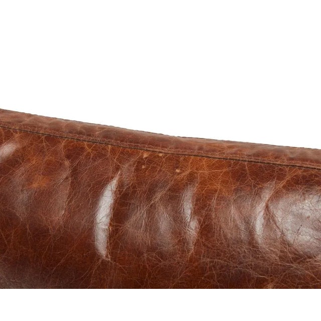 1980s Andrew Martin Cage Club Chair -Brown Leather & Crome Metal For Sale - Image 5 of 7