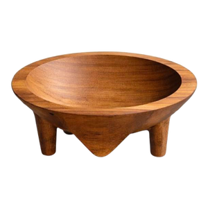 Hand-Carved Wooden Four-Leg Sculptural Bowl | Organic Modern Catchall