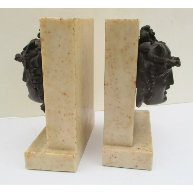 Hollywood Regency British Museum Bookends Head of Bacchus Circa 1970s' For Sale - Image 3 of 7