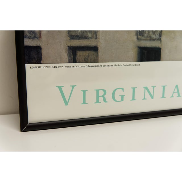 Framed Edward Hopper "House at Dusk" 1991 exhibition poster from the Virginia Museum of Fine Arts. Featuring Hopper’s...
