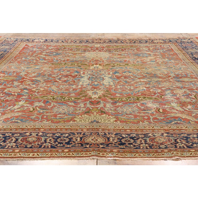 Red Late 19th Century Antique Persian Sultanabad Rug - 09'00 X 09'11 For Sale - Image 8 of 9