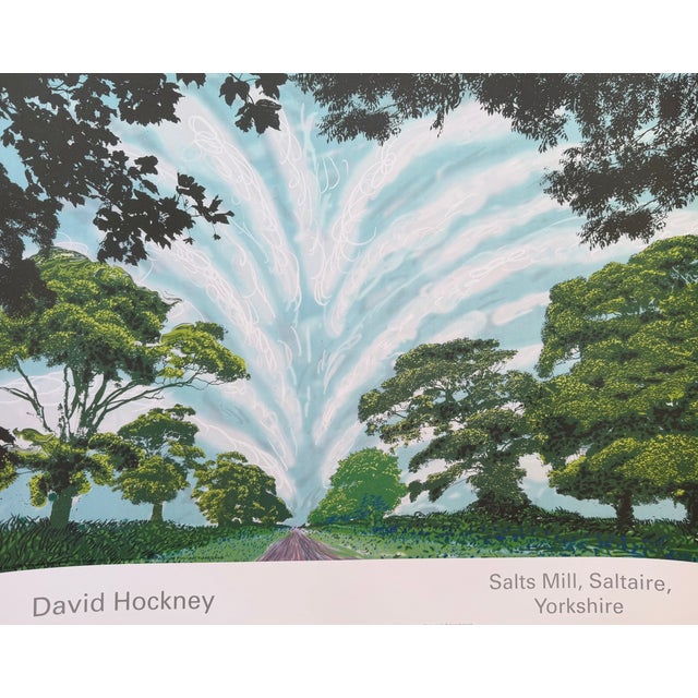 Authorised David Hockney poster featuring Summer Sky, 2008 as one of his celebrated inkjet-printed computer drawings. A...