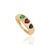 VR Jewels 14k Yellow Gold Heart Emerald Ruby Sapphire Dome Band Gypsy-Set Ring Size 7 For Sale - Image 4 of 17