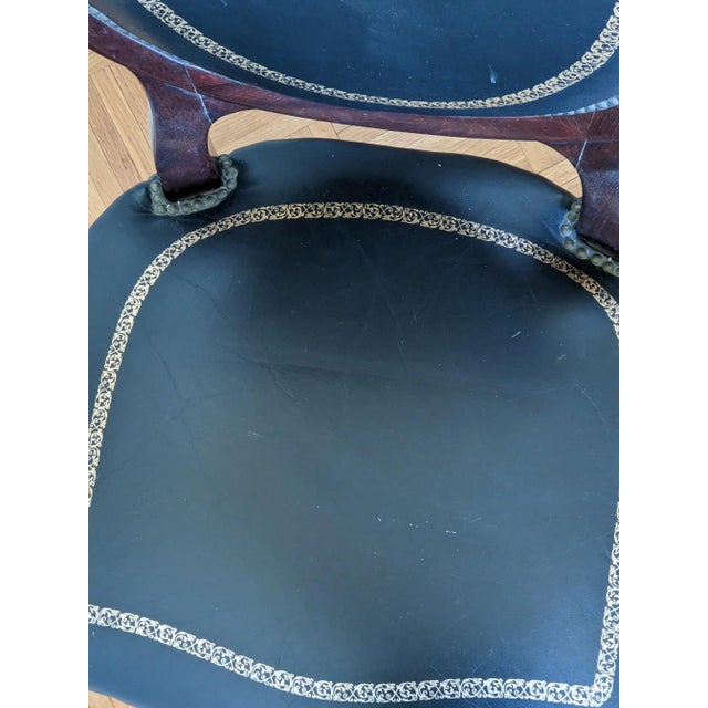 Heart Shape Late 18th Century Beautiful Wood, Brass, Leather Chair For Sale - Image 9 of 10