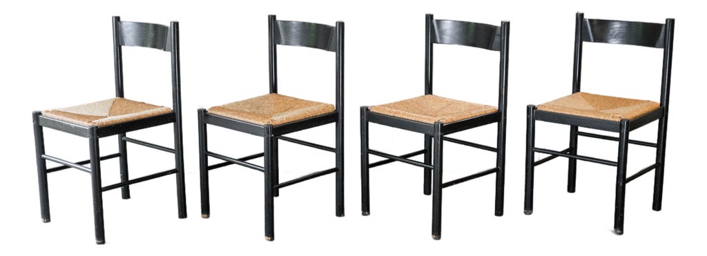 1980s Vintage Italian Vico Magistretti Style Dining Chairs - Set of 4