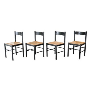 1980s Vintage Italian Vico Magistretti Style Dining Chairs - Set of 4 For Sale