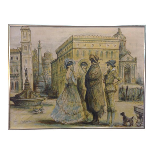 1977 Masquerade a Venice Litho Print by Jacques Lalande For Sale