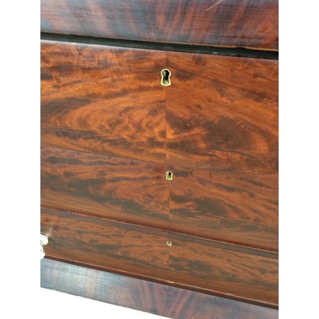 Antique Empire Mahogany Chest of Drawers With Glass Hardware For Sale - Image 14 of 18