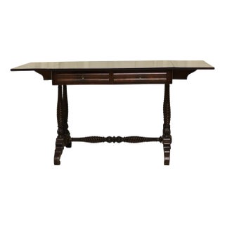 Victorian Drop-Leaf Table in Mahogany with Turned Legs, 1800s For Sale