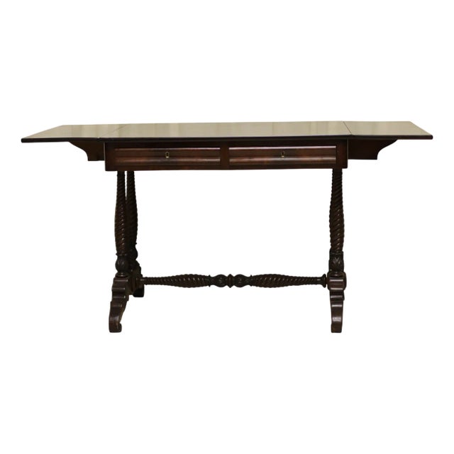 Victorian Drop-Leaf Table in Mahogany with Turned Legs, 1800s For Sale