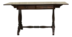 Victorian Drop-Leaf Table in Mahogany with Turned Legs, 1800s